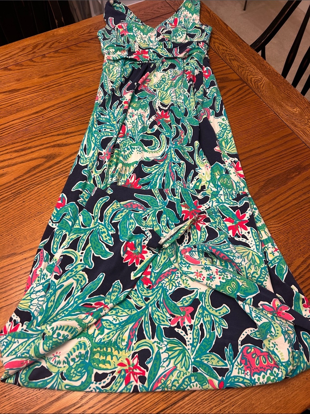 Lilly Pulitzer Navy, Green & Pink Floral Dress/5